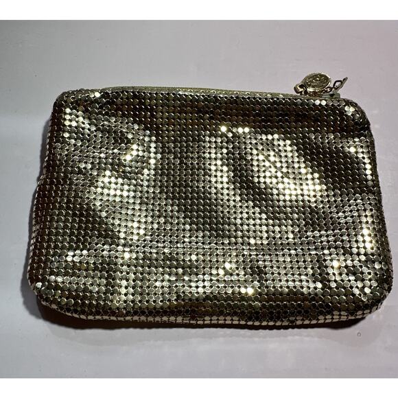 Vintage Whiting & Davis Gold Tone Coin / Makeup Purse Bag Timeless Style Classy - Picture 7 of 12